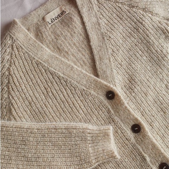Cozy Beige Women's Cardigan Sweater - Picture 10 of 15